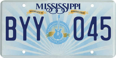 MS license plate BYY045