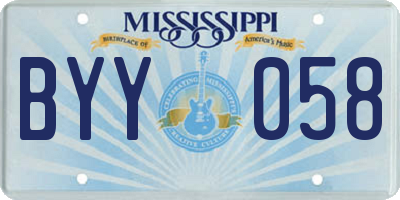 MS license plate BYY058