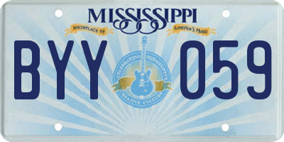 MS license plate BYY059