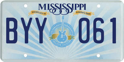 MS license plate BYY061