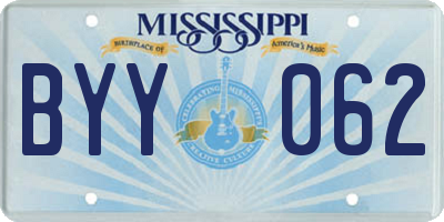 MS license plate BYY062