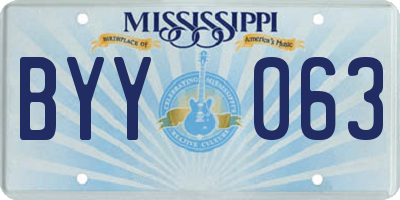 MS license plate BYY063