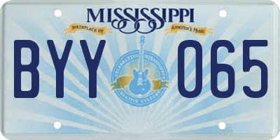 MS license plate BYY065