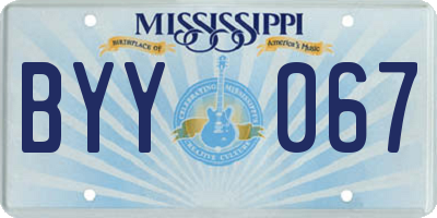 MS license plate BYY067