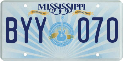 MS license plate BYY070