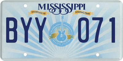 MS license plate BYY071