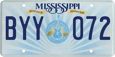 MS license plate BYY072