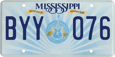 MS license plate BYY076