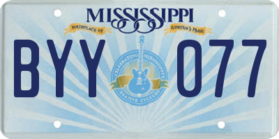 MS license plate BYY077