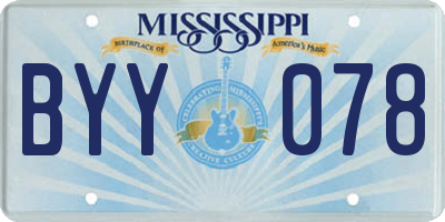 MS license plate BYY078