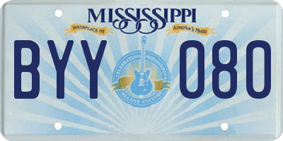 MS license plate BYY080
