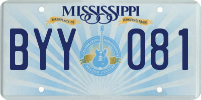 MS license plate BYY081