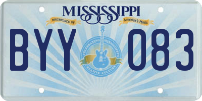 MS license plate BYY083