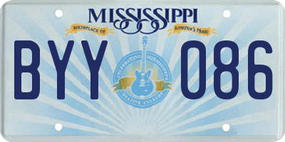 MS license plate BYY086