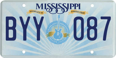 MS license plate BYY087