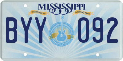 MS license plate BYY092