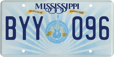MS license plate BYY096