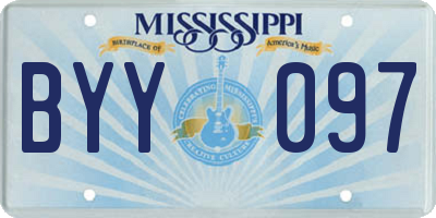 MS license plate BYY097