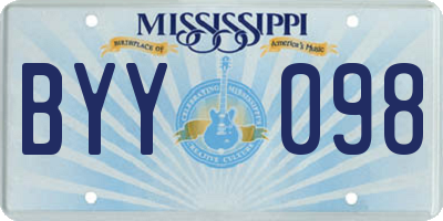 MS license plate BYY098