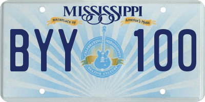 MS license plate BYY100