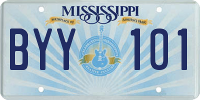 MS license plate BYY101
