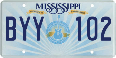 MS license plate BYY102