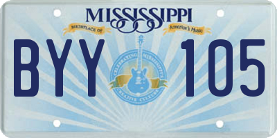 MS license plate BYY105