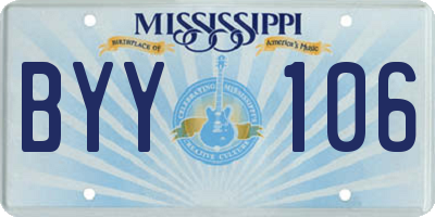 MS license plate BYY106