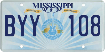 MS license plate BYY108