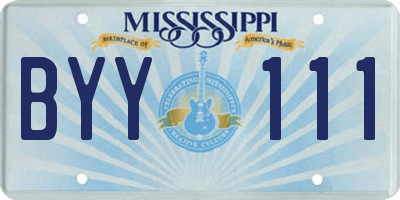 MS license plate BYY111