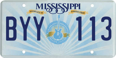 MS license plate BYY113