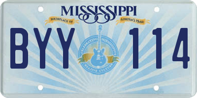 MS license plate BYY114