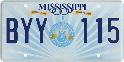 MS license plate BYY115