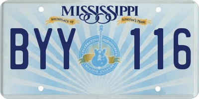 MS license plate BYY116