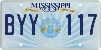 MS license plate BYY117