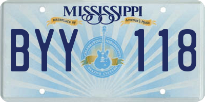 MS license plate BYY118