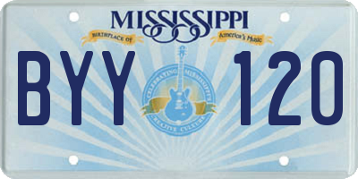 MS license plate BYY120