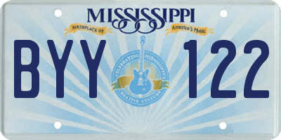 MS license plate BYY122