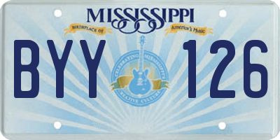 MS license plate BYY126