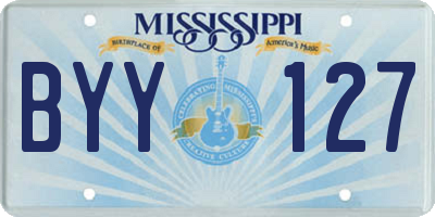 MS license plate BYY127