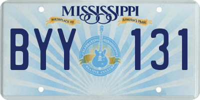 MS license plate BYY131