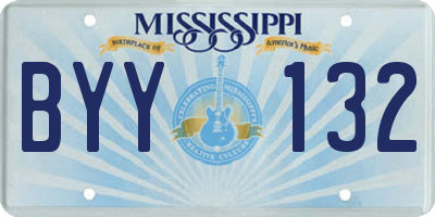 MS license plate BYY132