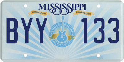 MS license plate BYY133