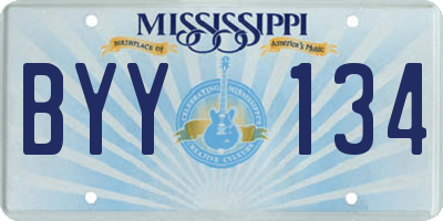 MS license plate BYY134