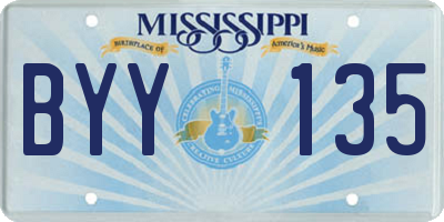 MS license plate BYY135