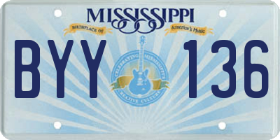 MS license plate BYY136