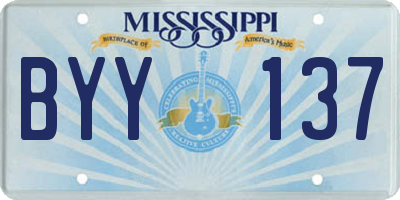 MS license plate BYY137