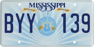 MS license plate BYY139