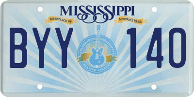 MS license plate BYY140
