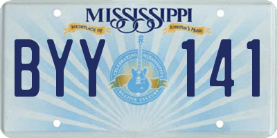 MS license plate BYY141
